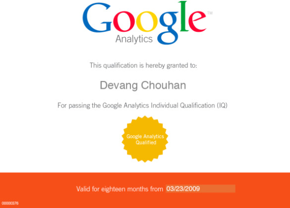 Google analytics IQ Certificate